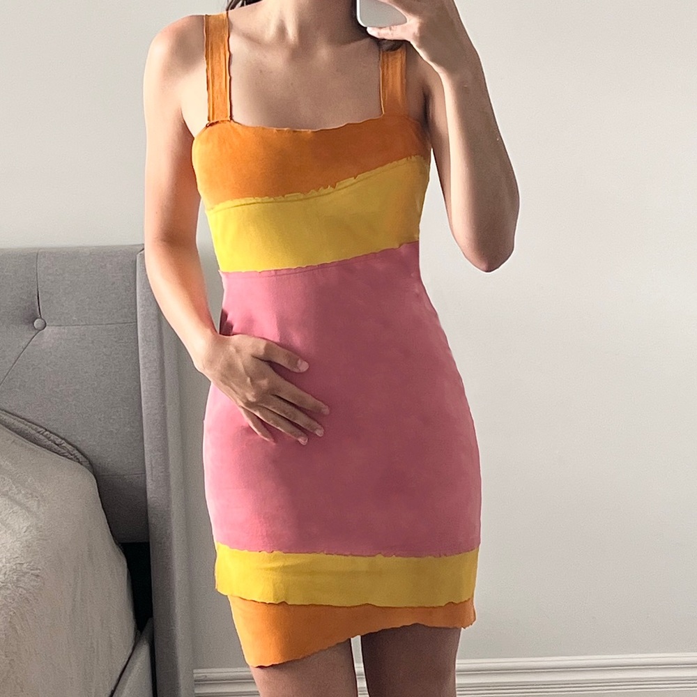 Vintage Valentino suede leather dress